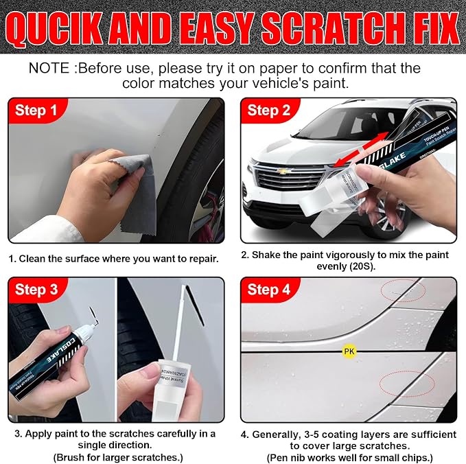 Car Touch Up Paint(Sterling Metallic(GXD/WA130H)) for GMC, Car Paint Scratch Repair Kit, Quick & Easy Solution to Repair, 2 in 1 Scratch Remover Pen with Color-Matched