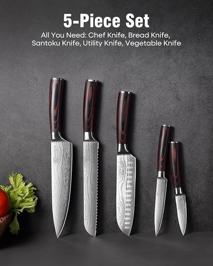 PAUDIN Knife Set, Stainless Steel Chef Knife Set