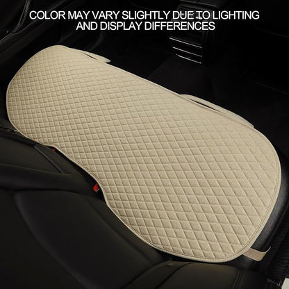 West Llama Linen Car Seat Covers,Bottom Seat Covers for Cars Include 1 Pair Front Driver Seat Pad Mat and 1 Rear Bench Cover for SUVs,Cars,Sedans(3Piece-Beige)