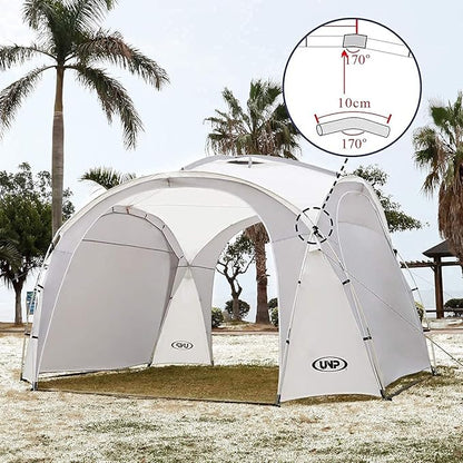 UNP Easy Beach Tent Pop Up Canopy UPF50+ Tent with Side Wall, Ground Pegs, and Stability Poles, Sun Shelter Rainproof, Waterproof for Camping Trips, Backyard Fun, Party Or Picnics