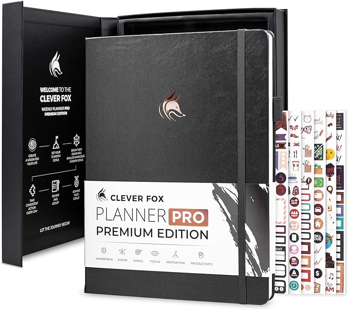 Clever Fox Planner Pro Premium – Luxurious Weekly & Monthly Planner