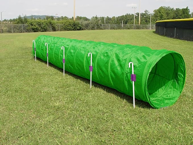14' Dog Agility Tunnel with Stakes, Multiple Colors Available (Kelly)