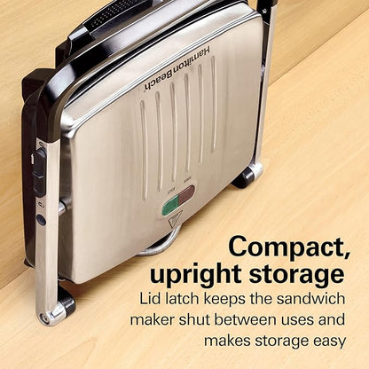 Hamilton Beach Panini Press, Sandwich Maker & Electric Indoor Grill, Upright