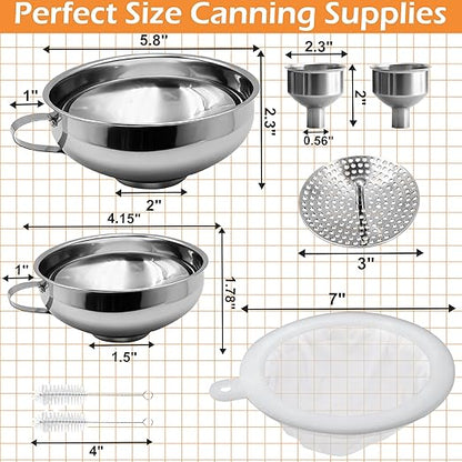 6 Pack Stainless Steel Canning Funnel