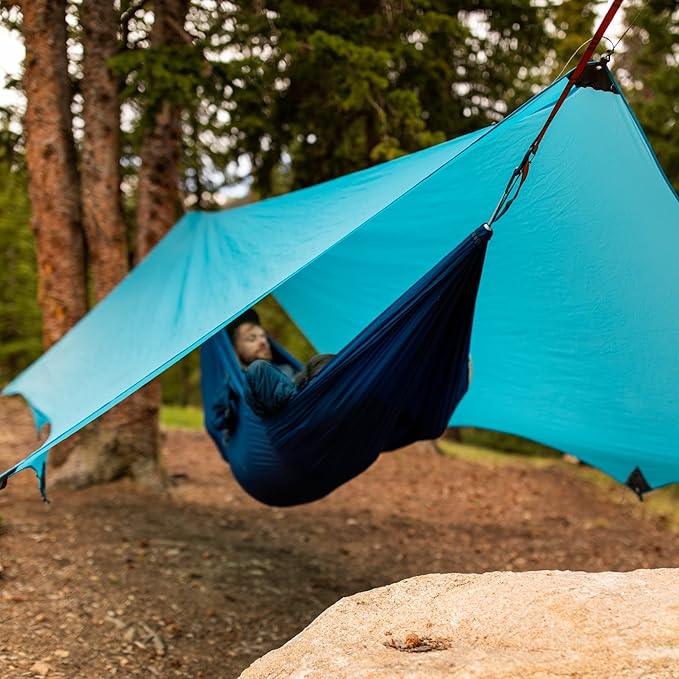 KAMMOK Kuhli Ultralight | Versatile Weather Shelter, (Waterproof, Durable, Portable, Camping Tarp, Hammock Tarp, Rain Cover), Moss Green