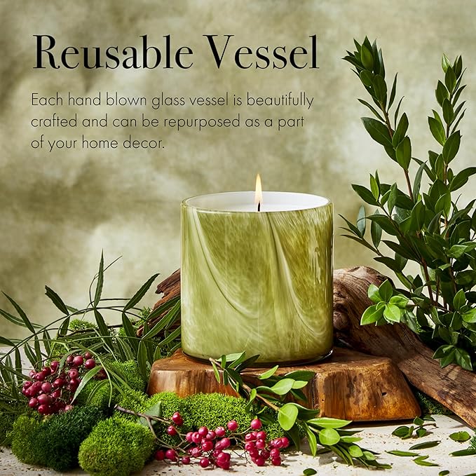 LAFCO New York Signature Candle, Andean Myrtle - 15.5 oz - 90-Hour Burn Time - Reusable, Hand Blown Glass Vessel - Made in The USA
