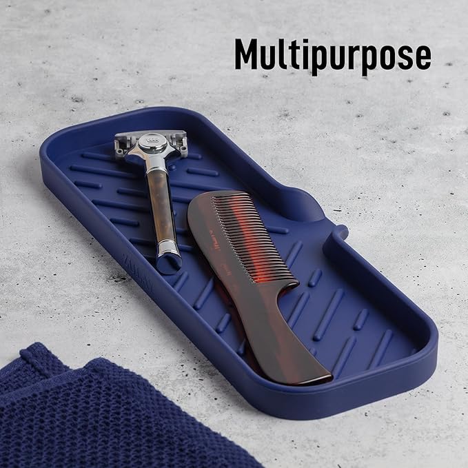 Zulay Kitchen Large Silicone Sponge Holder – Flexible Sink Organizer Tray