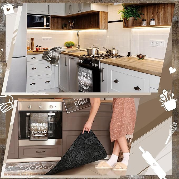 Fourluoo 10 Pcs Farmhouse Kitchen Decor and Accessories Set 4 Kitchen Towels 2