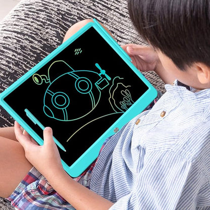 FLUESTON LCD Writing Tablet, Doodle Board Toys Gifts for 3-8 Year Old Girls Boys, 15 Inch Colorful Electronic Board Drawing Pad for Kids, Gifts for Toddler Educational Learning Travel Birthday, Blue