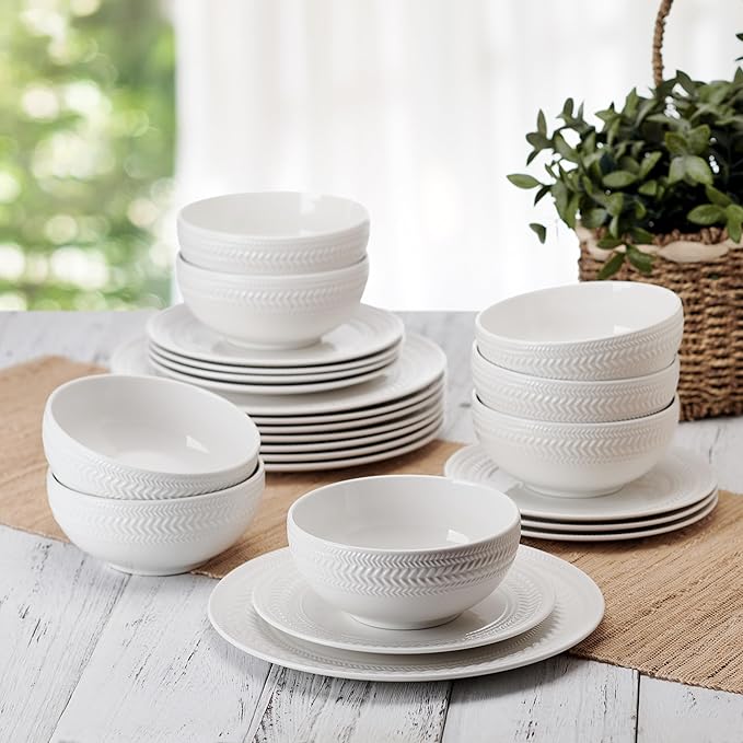 Pfaltzgraff Josephine 24 piece Dinnerware Set, Service for 8, White
