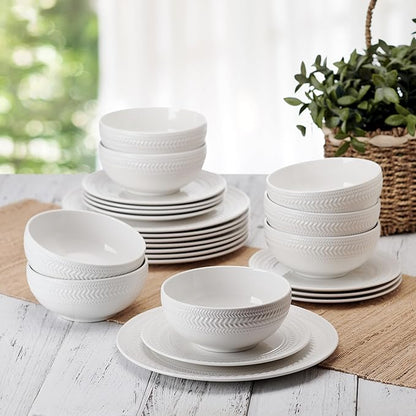 Pfaltzgraff Josephine 24 piece Dinnerware Set, Service for 8, White