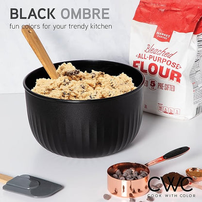 COOK WITH COLOR Prep Bowls with Lids- Wide and Deep Nesting Plastic Small