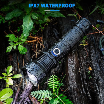KINGCAESAR Flashlights High Lumens - 2 Pack, 90,000 Lumens Super Bright Flashlight Rechargeable, Powerful LED Flashlight with 5 Modes, IPX7 Waterproof Flash Light for Home, Outdoor Activities