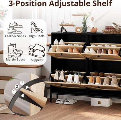 IRONCK Rattan Shoe Cabinet Storage