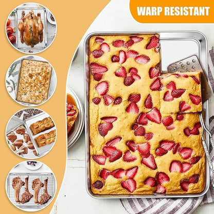 Homikit Baking Half Sheet with Rack, Metal Bacon Tray with Wire Cooling Rack
