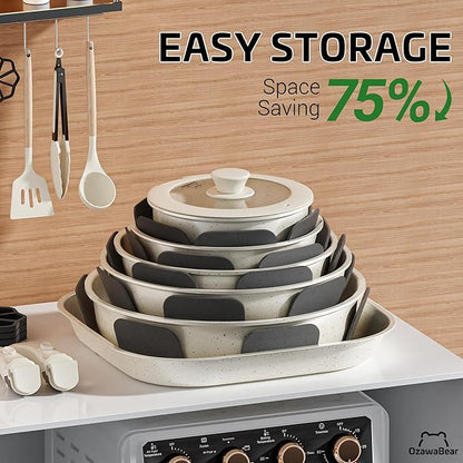26 Pcs Pots and Pans Set Non Stick, Ceramic Cookware Set Non Toxic