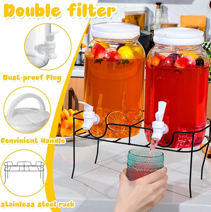 Tanlade 2 Pcs Plastic Drink Dispenser