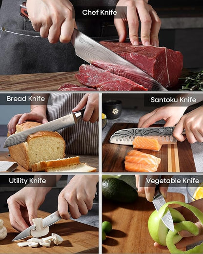PAUDIN Knife Set, Stainless Steel Chef Knife Set