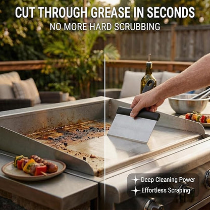Grill Scraper, Stainless Steel Food Scraper