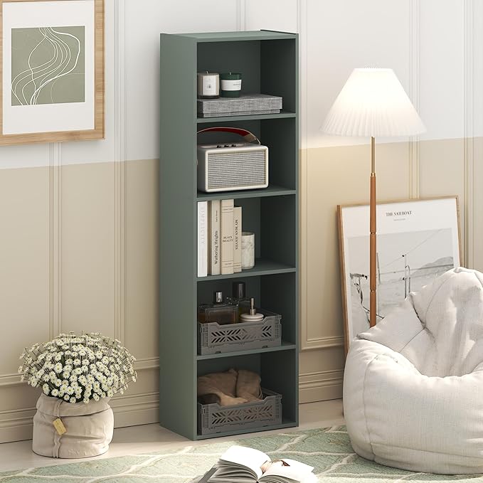 Furinno LUDER Book Shelf, 5-Tier Bookshelf, Bookcase