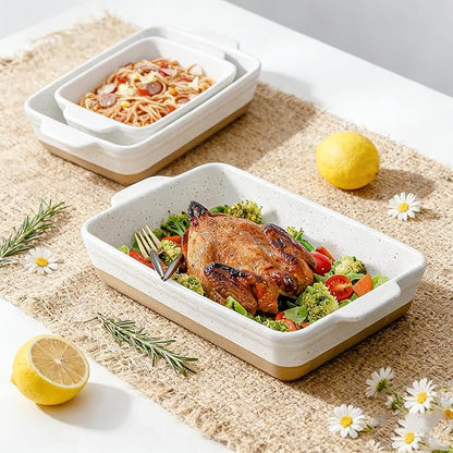HVH Baking Dish Set, 9x13 Baking Dish, Large Casserole Dish Set, Ceramic