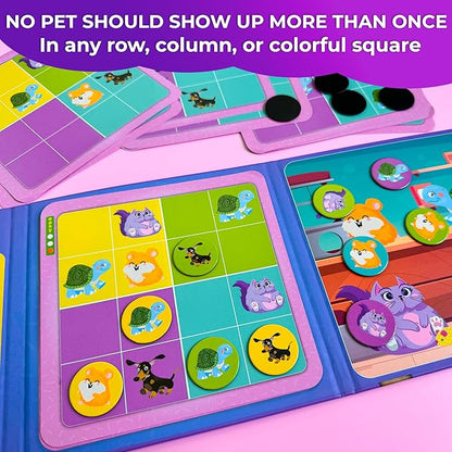 QUOKKA Magnetic Sudoku Toddler Puzzles Ages 2-4 - 20 Pieces Puzzles for Kids Ages 4-6 - Games for Kids Ages 3-5 Sudoku Book with 3 Levels: Easy, Medium, Hard - Educational Portable Travel Game