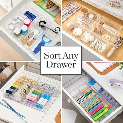 STORi SimpleSort 6-Piece Stackable Clear Drawer Organizer Set | 6" x 3" x 2"