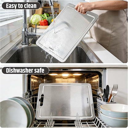 3-Piece Titanium Cutting Board for Kitchen, Double-Sided Scratch-Resistant