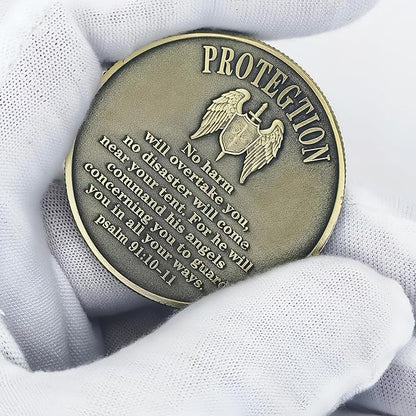 The Archangel Michael Challenge Coin Religious Coin Christian Collectible Psalm 91:10-11 (Pack of 3)