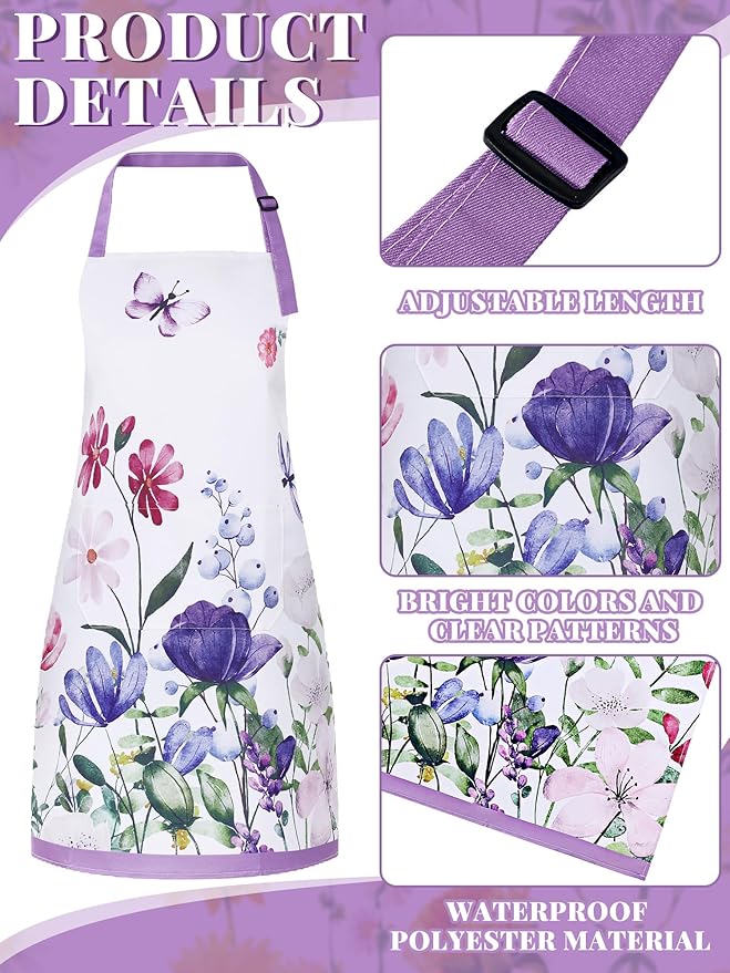 Bencailor 6 Pcs Spring Kitchen Aprons