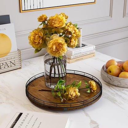 Farmhouse Oak 16" Lazy Susan Turntable Organizer