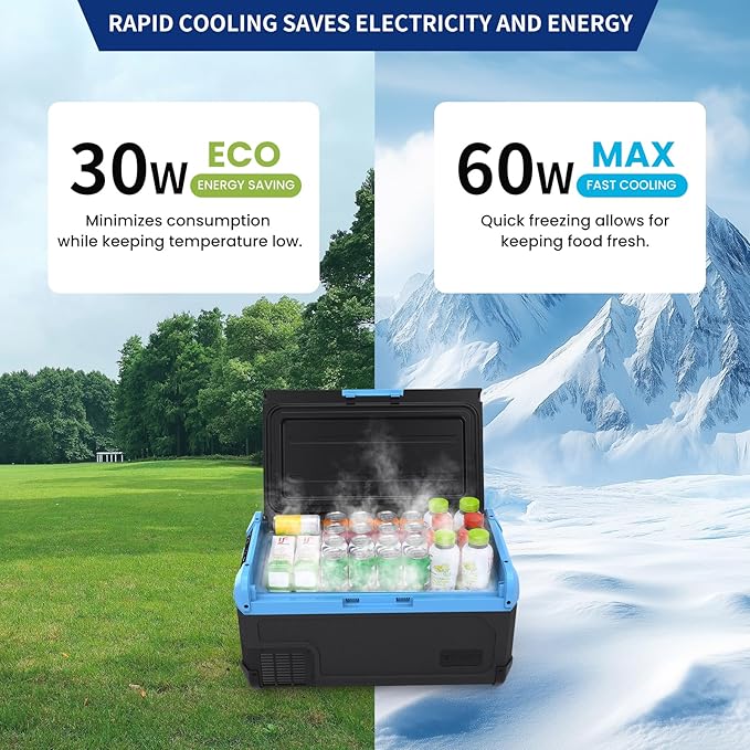 30L Car Refrigerator Freezer, 32QT Single Zone Portable Fridge