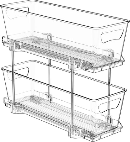 Simple Houseware 2-Tier Narrow Basket Drawer Cabinet Pull-Out Organizer