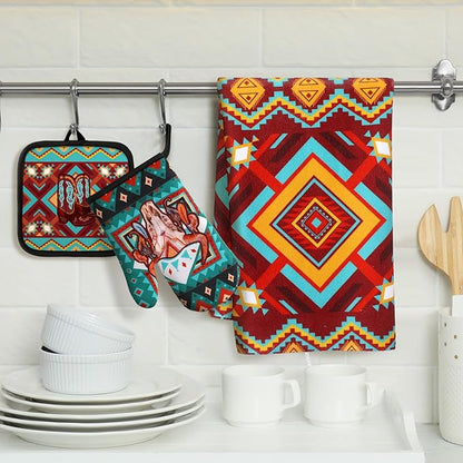 Jingmore 6 Pcs Kitchen Decor Set Accessorie Farmhouse Kitchen Towels Pot