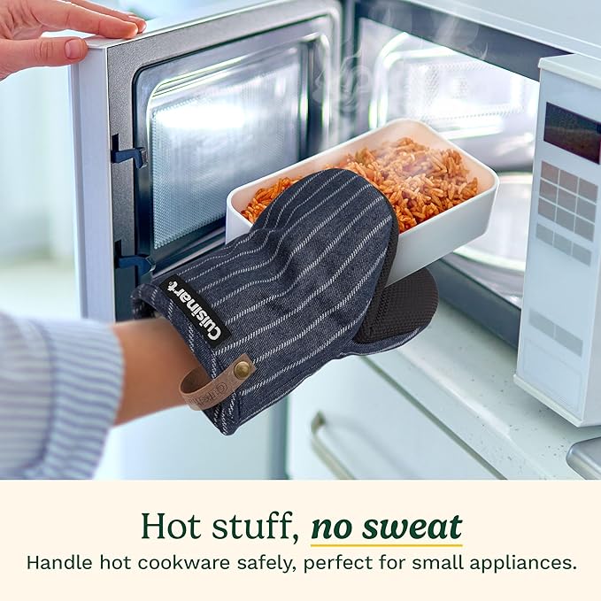 Cuisinart Heritage Mini Oven Mitts – 5.5” x 7” Heat-Resistant Kitchen Mitts