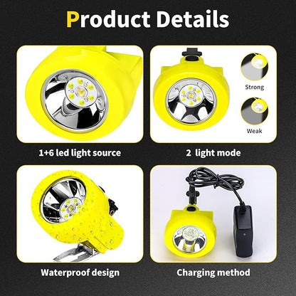Superbright Mining Lamp White Light Coon Hunting Lights Headlamps Rechargeable Headlamp Waterproof & Explosion-Proof Miners Light for Hard hat Hunting Running Fishing