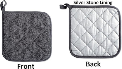 DII Basic Terry Collection Quilted 100% Cotton, Mineral Gray, 3 Piece