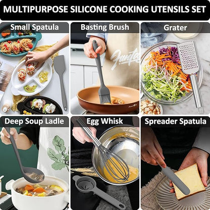 Silicone Kitchen Utensils Set, 16-Piece Silicone Cooking Utensils by Deedro