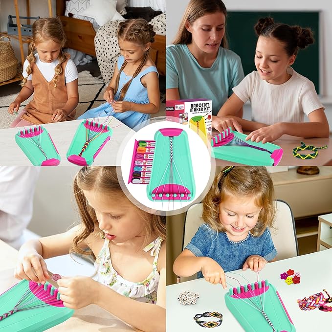 Rdfmy Friendship Bracelet Making Kit for Girls, Arts and Crafts Bracelets String Maker Kit for Kids Ages 8-12 Christmas Birthday Gifts Green