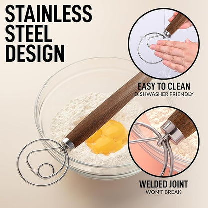 Zulay Kitchen 13 Inch Danish Dough Whisk