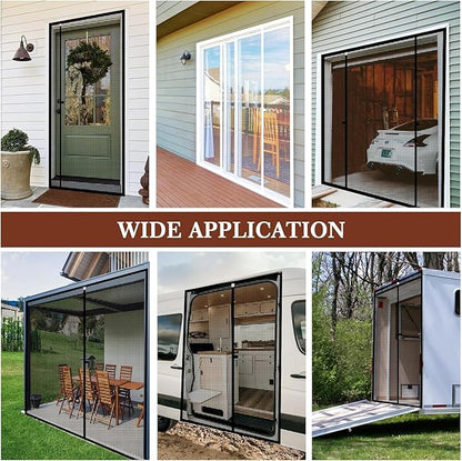 Yotache Customized Magnetic Screen Door, Left Right Side Opening Door Mesh