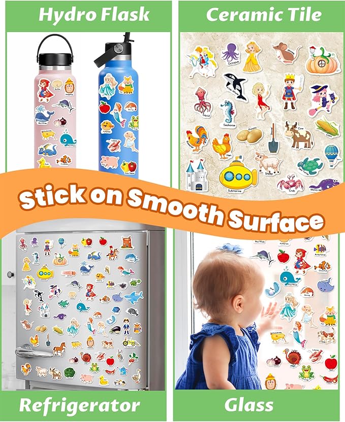 Reusable Sticker Book for Toddlers 2-4 Years, Stickers for Kids, Toddler Sticker Book Ages 1-3, Toddler Craft Activities, Toddlers Travel Toys Ages 2+ Boy Girl Birthday Gifts