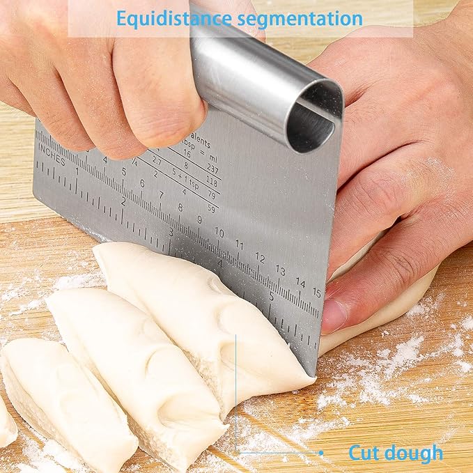 Pro Dough Pastry Scraper/Cutter/Chopper Stainless Steel Mirror Polished
