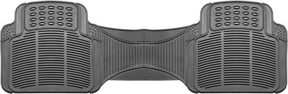 FH Group Car Floor Mats - Heavy-Duty Rubber Floor Mats for Cars, Universal Fit Rear Set, Trimmable Automotive Floor Mats, ClimaProof Floor Mats For Most Sedan, SUV, Truck Floor Mats Gray