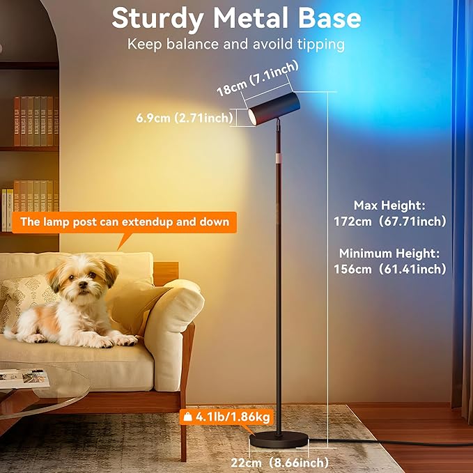 SIBRILLE Spotlight Floor Lamp, Tall LED Standing Lamp