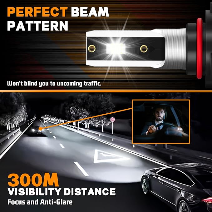 LED Bulbs Combo, Compatible with (2015-2022) Ford F-150 LED Bulbs Combo, 9005 High Beam + H11 Low Beam, Pack of 4