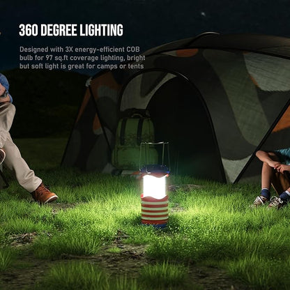Lichamp LED Camping Lantern, 4 Pack Battery Powered Flashlight for Power Outages, Portable Collapsible Hanging Light Essential for Home, Outdoor, Emergency Lamp Survival Kit Gear for Hurricane, C2