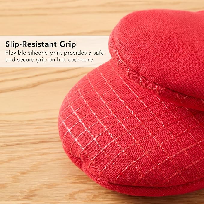 KITCHENAID Gourmet Series Gridlines Mini Oven Mitts 2-Pack Set, Heat Resistant