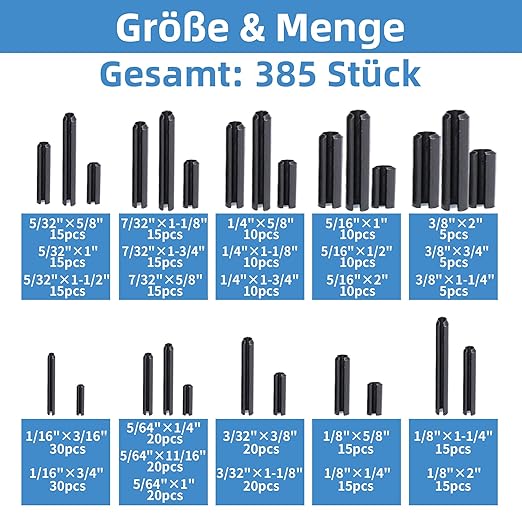 385PCS Roll Pin Set