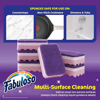 Fabuloso Scratch-Free Kitchen Dish Sponges, Counters and Sinks, Tough on Messes